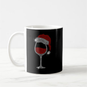 Santa Hat Vin Bling jul Rhinestone Bling T- Kaffemugg