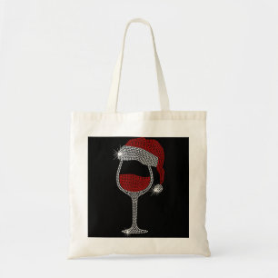 Santa Hat Vin Bling jul Rhinestone Bling Tygkasse