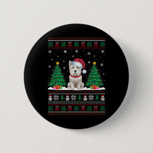 Santa Hat Westie Hund Julgran Ljus Ugly Sw Knapp