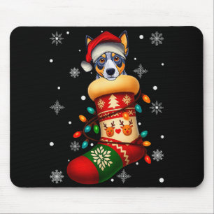 Santa hatt Blue Heeler hund i julstrumpor män W Musmatta