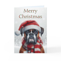 Santa Hatt Boxer Hund Jul
