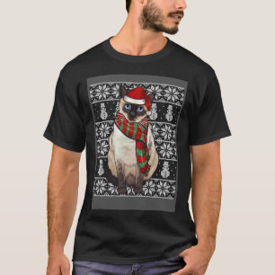 Santa Hatt Jul Siamesisk Katt Fula Julen T Shirt