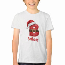 Santa hatt monogram bokstav B jul alfabet
