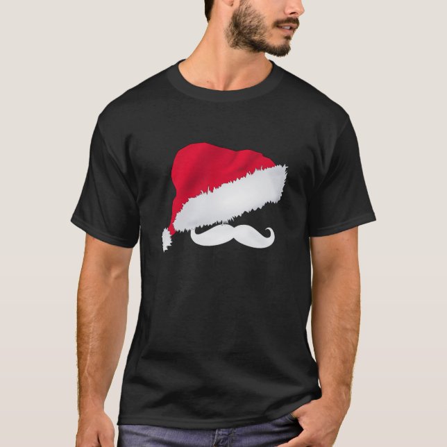 Santa hatt & mustaschTshirt Tee (Framsida)