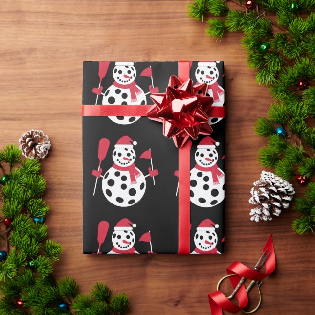 Santa Hatt Snömannen Familj Jul Matchande Pickleba Presentpapper (Julgåva)