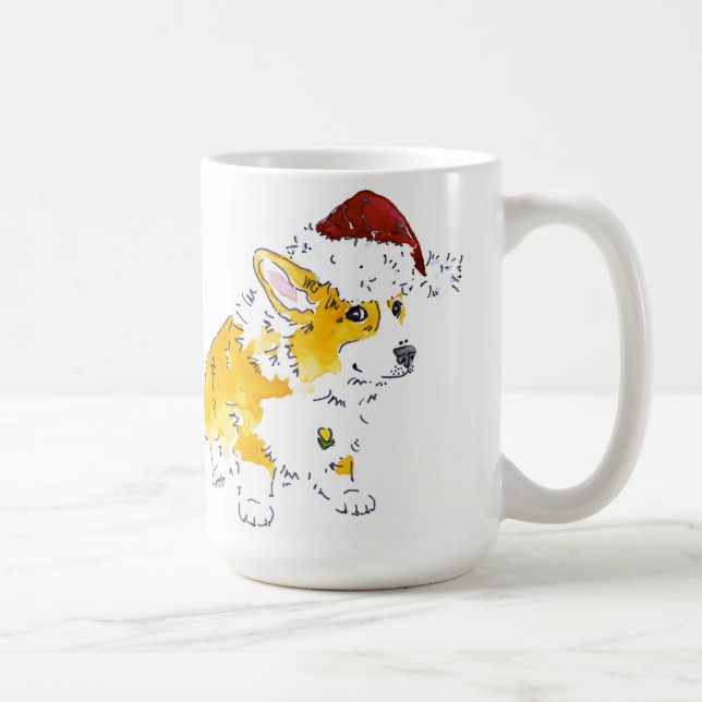 Santa hattCorgi Kaffemugg (Höger)
