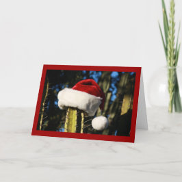 Santa hattkaktus helgkort