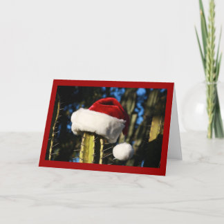 Santa hattkaktus helgkort