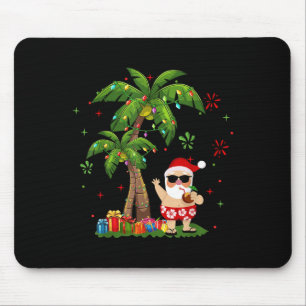 Santa Hawaiian jul Handflatan Träd Ljus Julafton Musmatta