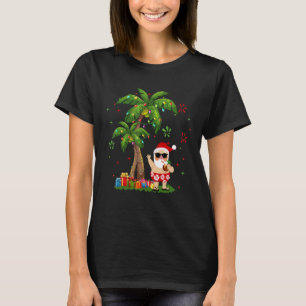 Santa Hawaiian jul Handflatan Träd Ljus Julafton T Shirt