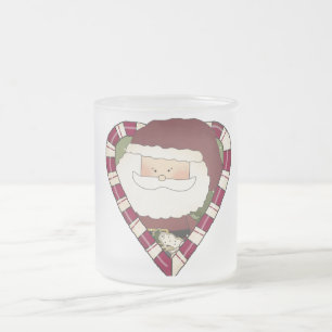 Santa Heart Helgdag Tshirts och Gifts Frostad Glasmugg