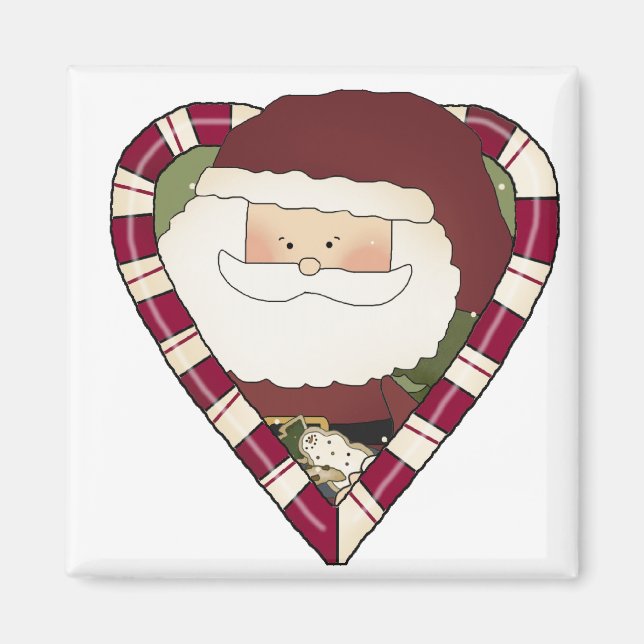 Santa Heart Helgdag Tshirts och Gifts Magnet (Framsidan)