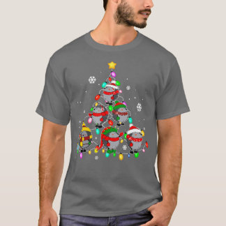 Santa Hedgehog Julgran Ljus Funny Pajamas T Shirt