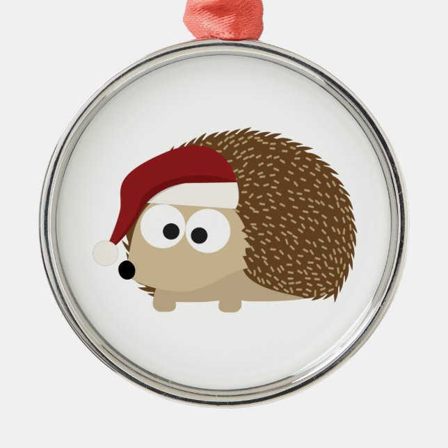 Santa hedgehog julgransprydnad metall (Framsidan)