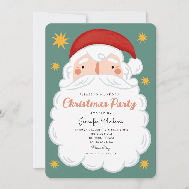 Santa Helgdag Cute jul Party Inbjudningar (Framsida)