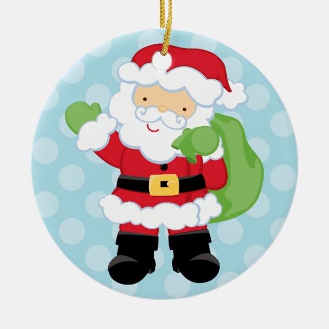 Santa | helgdagprydnad julgransprydnad keramik (Framsidan)