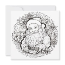 Santa Heliga Poinsettia Krans Jul Färgläggning 