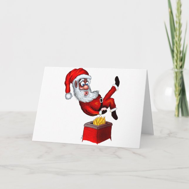 Santa hettända helgkort (Framsida)