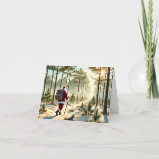 Santa Hiking i Gräs Barrens julkort Helgkort