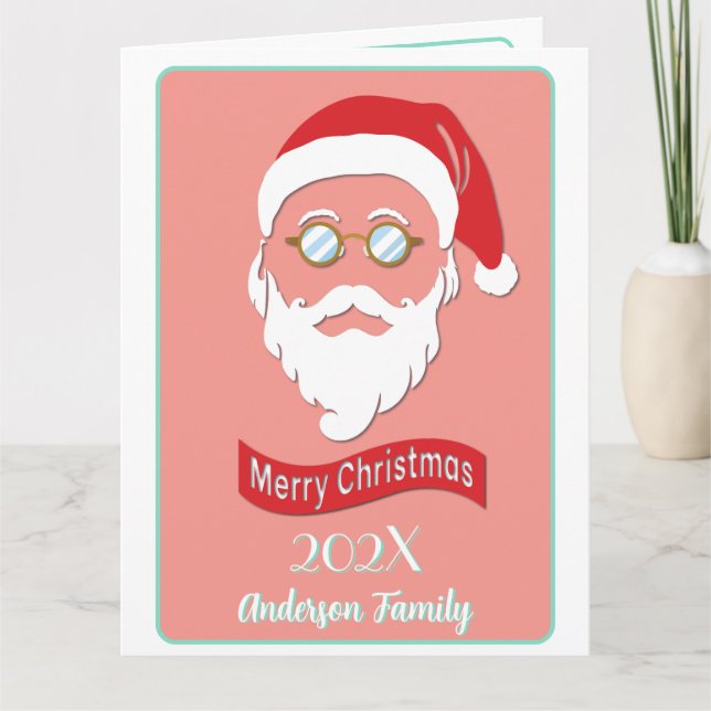 Santa Hipster stil Card Kort (Framsida)