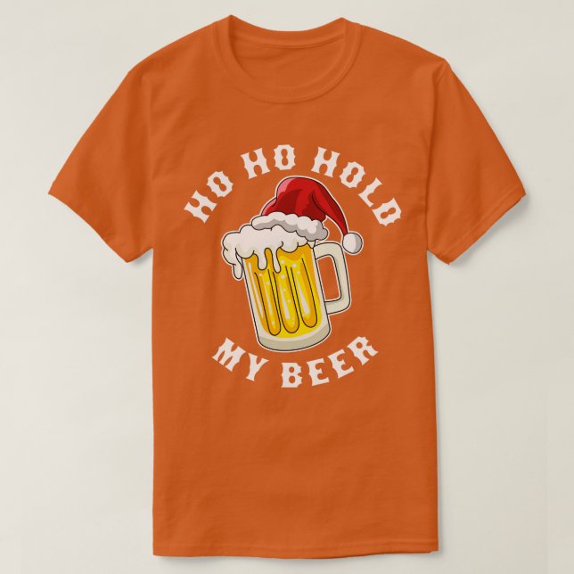 Santa Ho Ho-håll mitt Beer-fina juldrickande T Shirt (Design framsida)