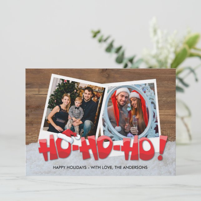 Santa Ho Ho Ho-familjens fotojul (Stående Fram)