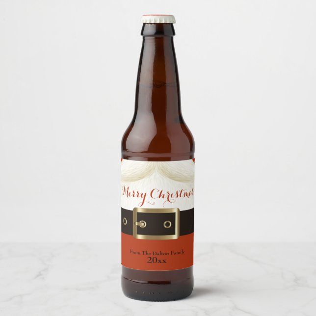 Santa, Ho Ho Ho, God jul Ölflaska Etikett (Framsida)