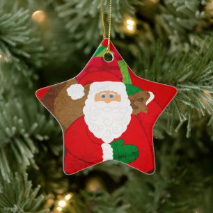 Santa "Ho Ho Ho God jul"-stjärna: ornament