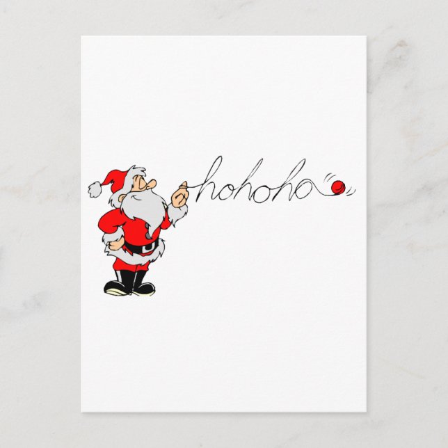 Santa (Ho Ho Ho) Helg Vykort (Framsida)