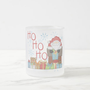 Santa Ho Ho Ho Ho Tshirts och Gifts Frostad Glasmugg