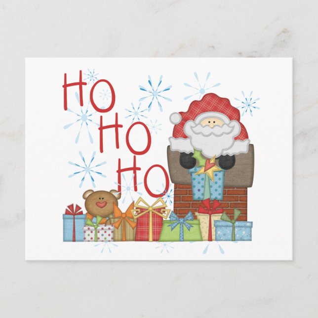 Santa Ho Ho Ho Ho Tshirts och Gifts Helg Vykort (Framsida)
