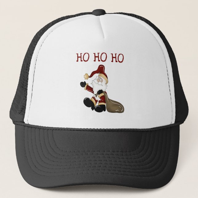 Santa HO HO HO HO Tshirts och Gifts Keps (Framsida)
