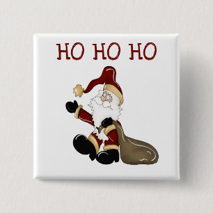 Santa HO HO HO HO Tshirts och Gifts Knapp