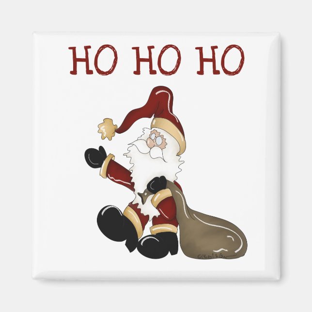 Santa HO HO HO HO Tshirts och Gifts Magnet (Framsidan)