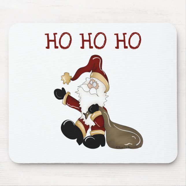 Santa HO HO HO HO Tshirts och Gifts Musmatta (Framsidan)