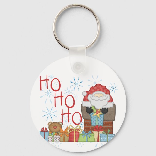 Santa Ho Ho Ho Ho Tshirts och Gifts Nyckelring (Framsida)