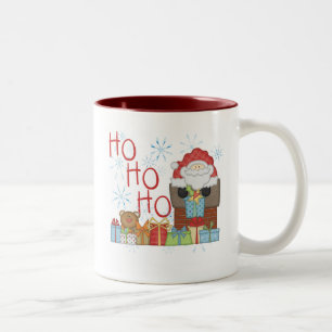 Santa Ho Ho Ho Ho Tshirts och Gifts Två-Tonad Mugg