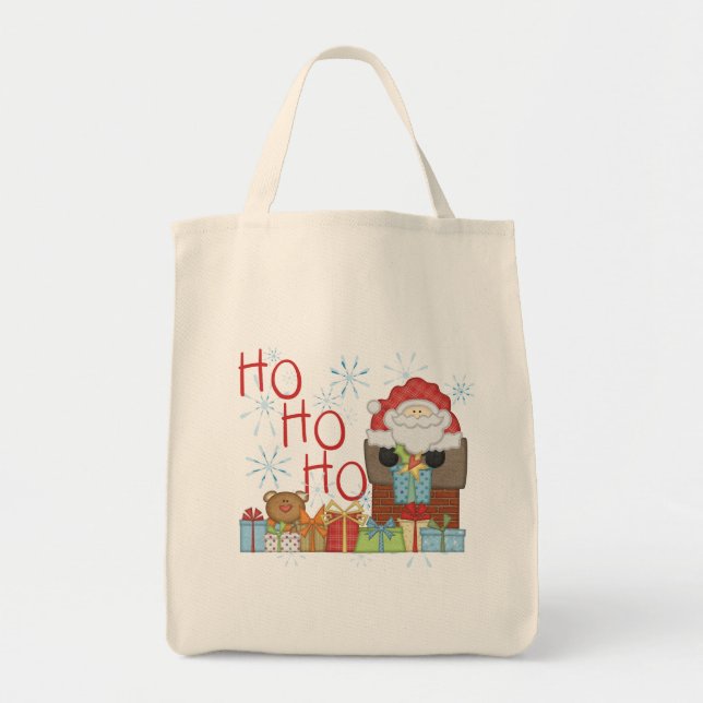 Santa Ho Ho Ho Ho Tshirts och Gifts Tygkasse (Framsidan)