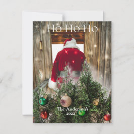 Santa Ho Ho Ho Ornaments Personlig Red Grönt Julkort