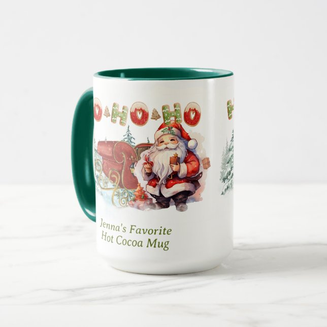 Santa Ho-Ho-Ho Personlig Coffee Mugg (Framsida vänster)