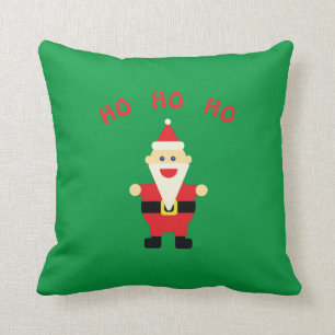 Santa Ho Ho Ho Roligt Cute Juldagen Grönt Red Kudde