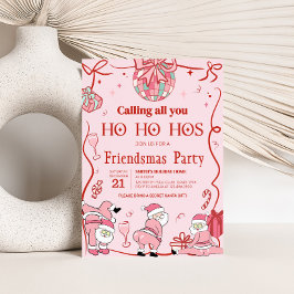 Santa Ho Ho Host Funny Friendsmas jul Party Inbjudningar