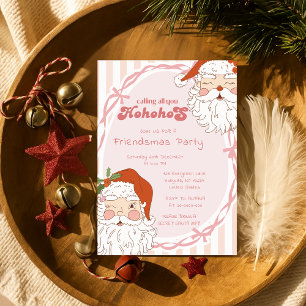 Santa Ho Ho Host Funny Friendsmas jul Party Inbjudningar