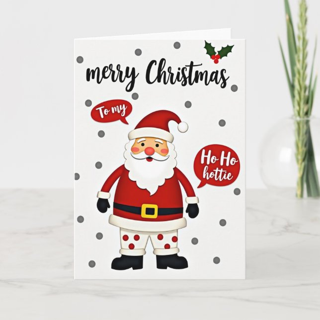 Santa Ho Ho Hottie Christmas Kort (Framsida)