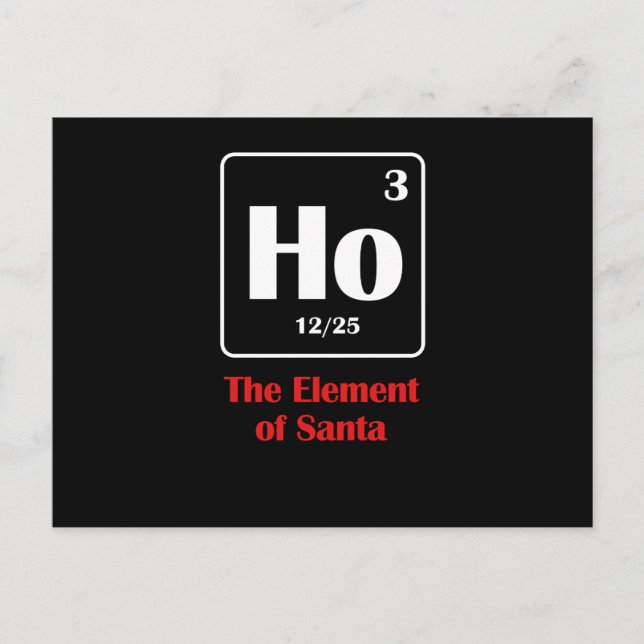 Santa Ho Roliga Vetenskapsskämt Puns Helg Vykort (Framsida)