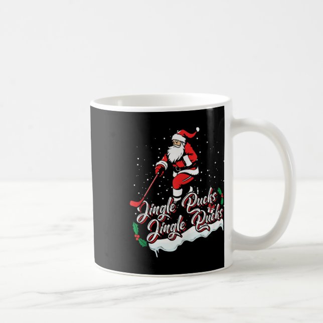Santa Hockey Player Ice Hockey Julafton Sports Chr Kaffemugg (Höger)