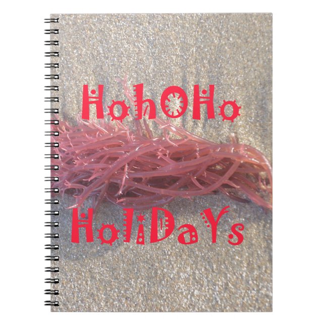 Santa HoHo God jul från Beach färg Anteckningsbok Med Spiral (Framsidan)