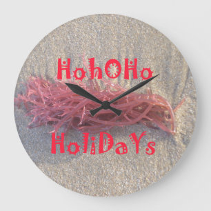 Santa HoHo God jul från Beach färg Stor Klocka