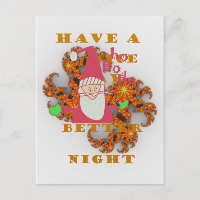 Santa Hohoho! God jul och en bättre natt Helg Vykort (Framsida)