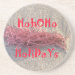 Santa HoHoHo Merry Christmas From Beach colors Underlägg Sandsten<br><div class="desc">Santa HoHoHo Merry Christmas From Beach The beach brigs joy to people who visit the ocean to have a good time. The beach sand provides is natural feeling of being closer and attached to this world. Santa HoHoHo Merry Christmas From Beach. One of the best way to send seasonal greetings...</div>